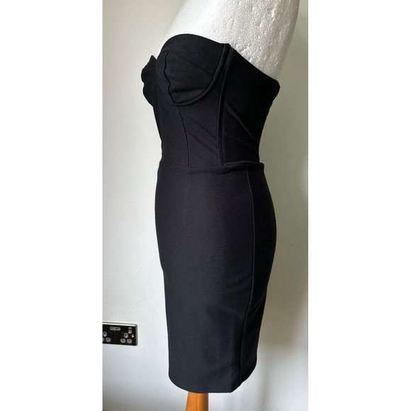 Topshop Black Bandeau Bodycon Dress Sizes 6, 8, 10 - Picture 2 of 3
